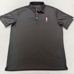 USAG U Suck At Golf Mens XL Black Performance Short Sleeve Polo Shirt